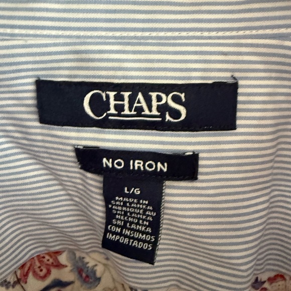 Chaps Floral Button Up Shirt Size L 100% Cotton - Picture 2 of 5